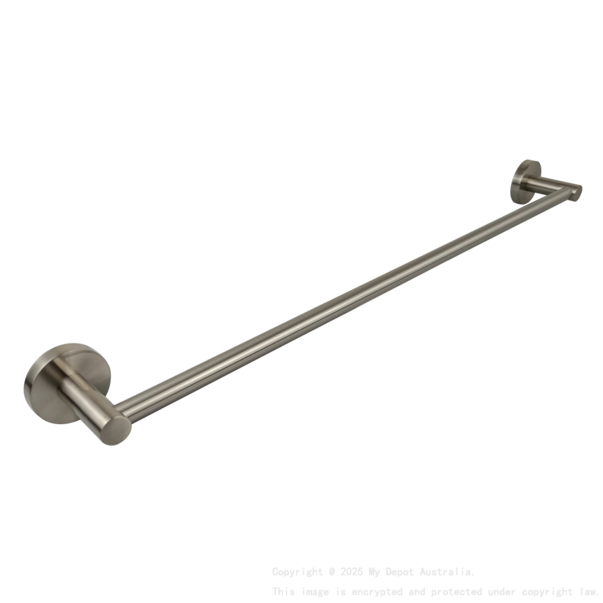 Otus Round Single Towel Rail 600mm Brushed Nickel