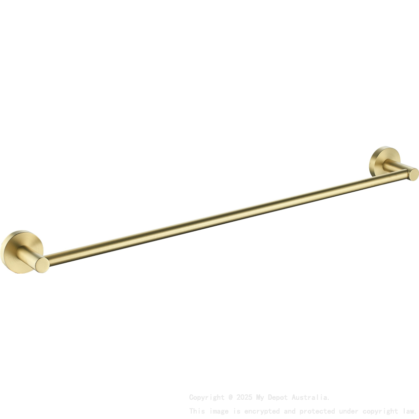 Otus Round Single Towel Rail 750mm Brushed Gold