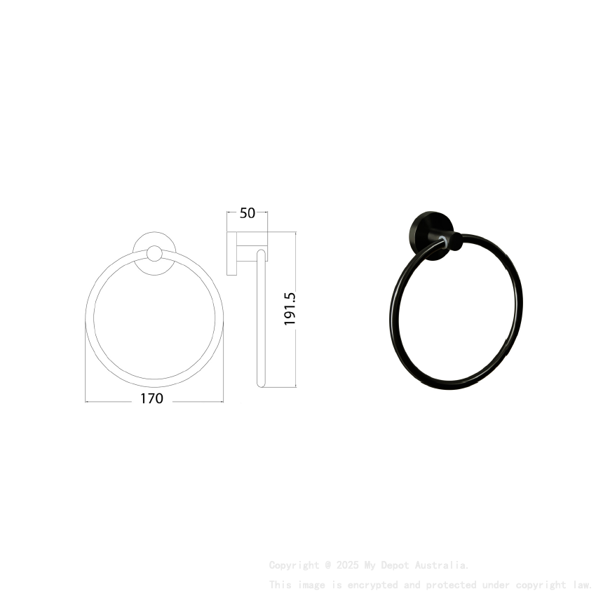 Otus Round Towel Ring Gunmetal