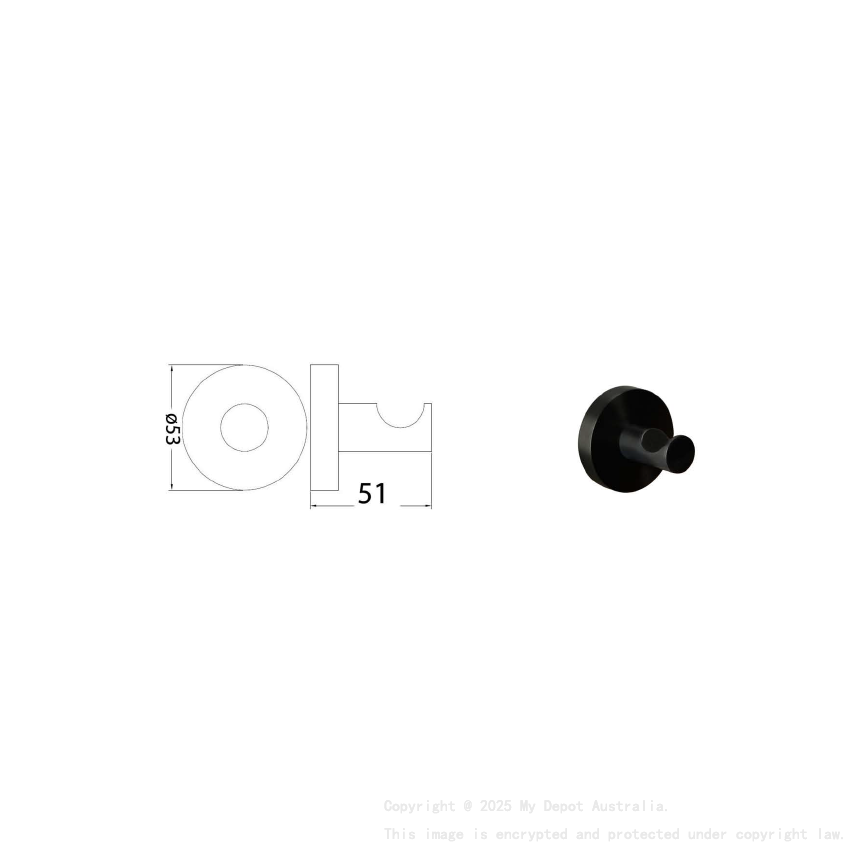 Otus Round Robe Hook Gunmetal