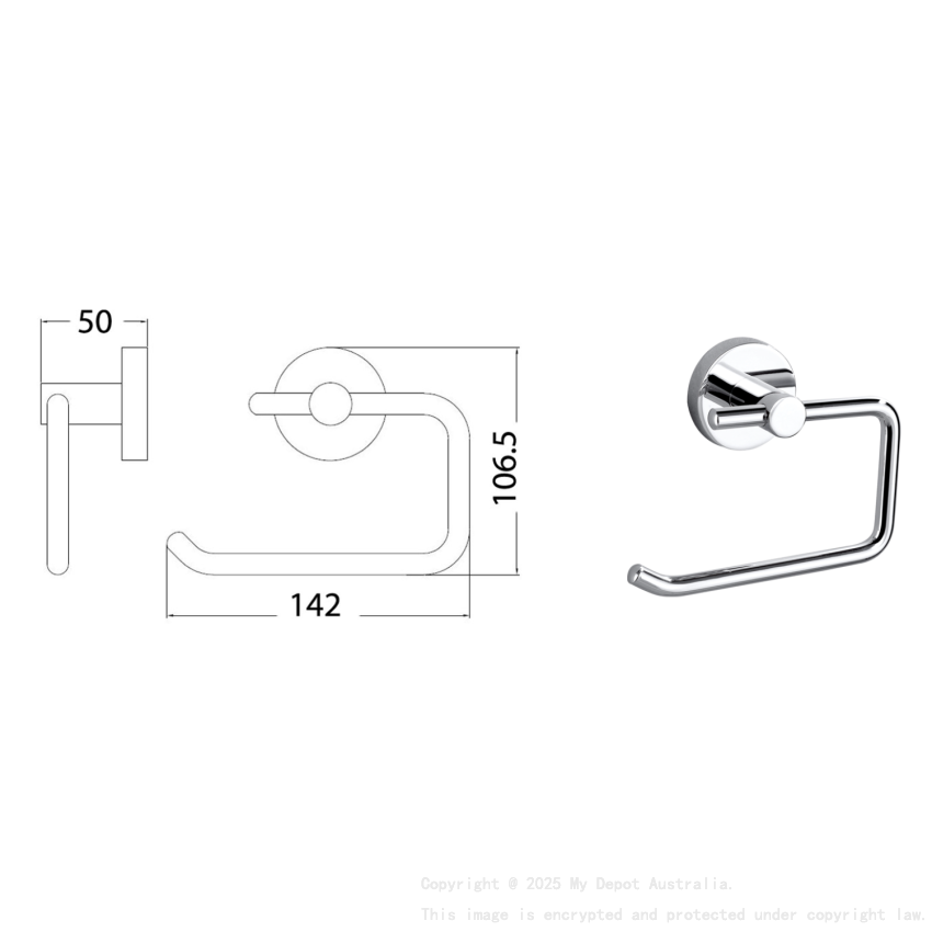 Otus Paper Holder Chrome