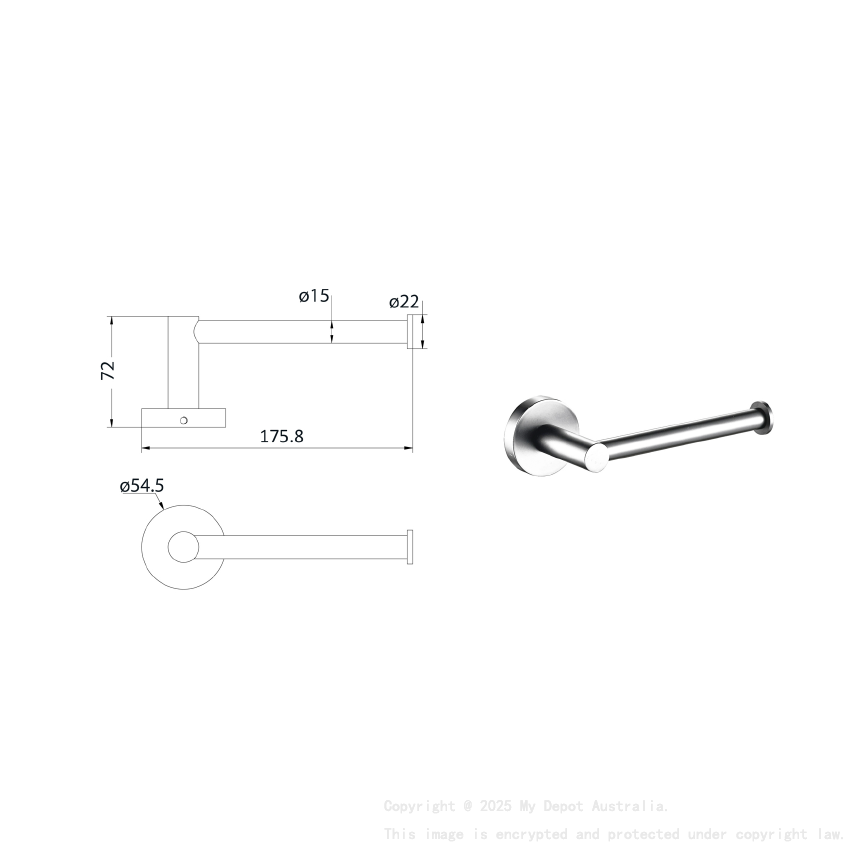 Otus L-Shaped Toilet Roll Holder Chrome