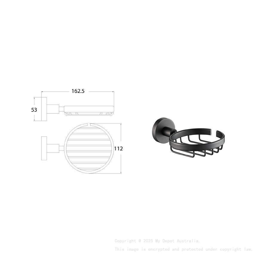 Otus Round Soap Dish Matt Black