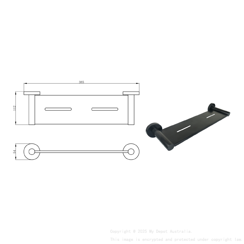 Otus Round Metal Shelf Matt Black