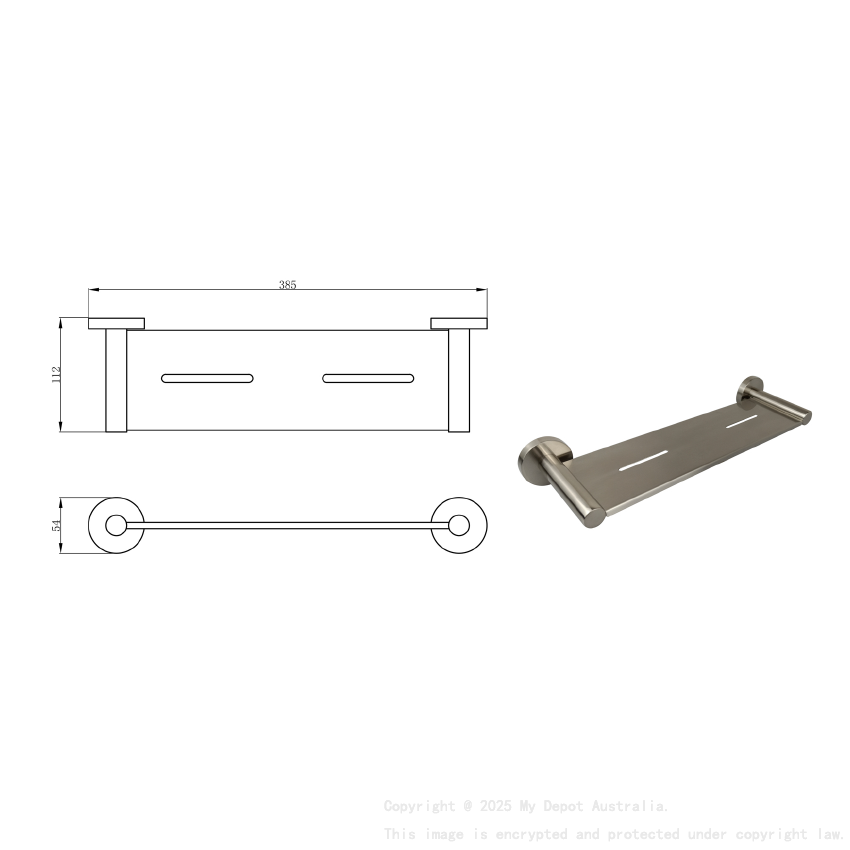 Otus Round Metal Shelf Brushed Nickel
