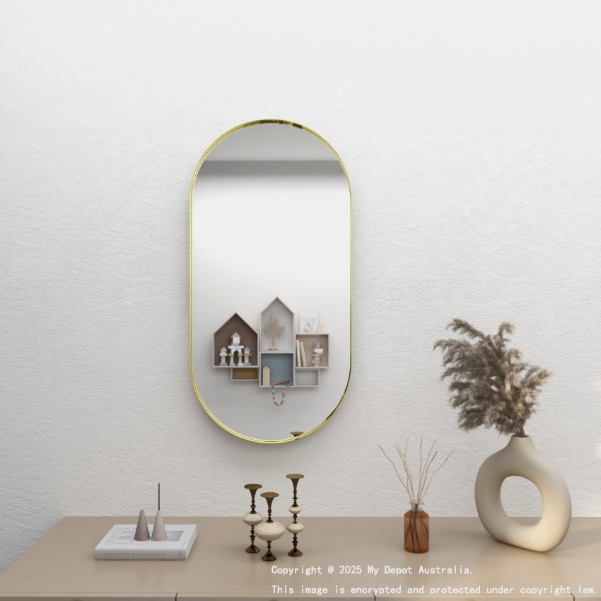 450mm Bronze Framed Bathroom Oval Mirror