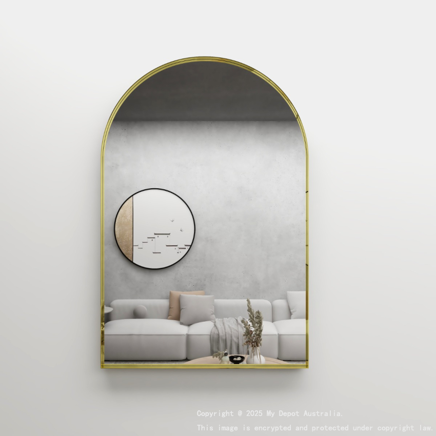 600mm Bronze Framed Bathroom Arch Mirror