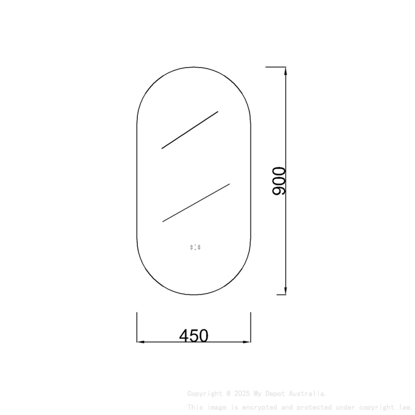 Certified Refurbished 450x900mm Oval 3 Color Backlit LED Mirror Makeup Mirror