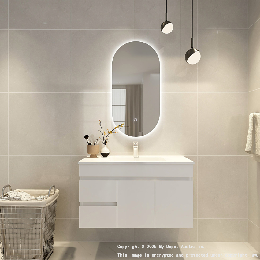 450x900mm Oval 3 Color Backlit LED Mirror(Touchless Sensor Switch)