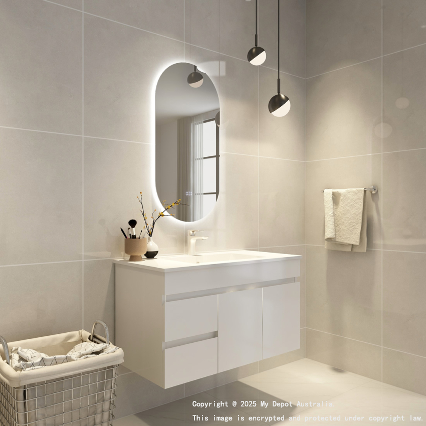 450x900mm Oval 3 Color Backlit LED Mirror(Touchless Sensor Switch)