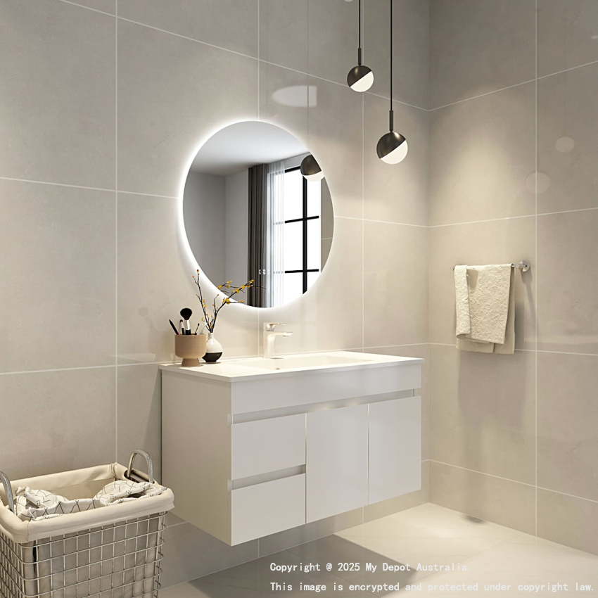 750mm Round 3 Color Backlit Bathroom LED Mirror(Touchless Sensor Switch)