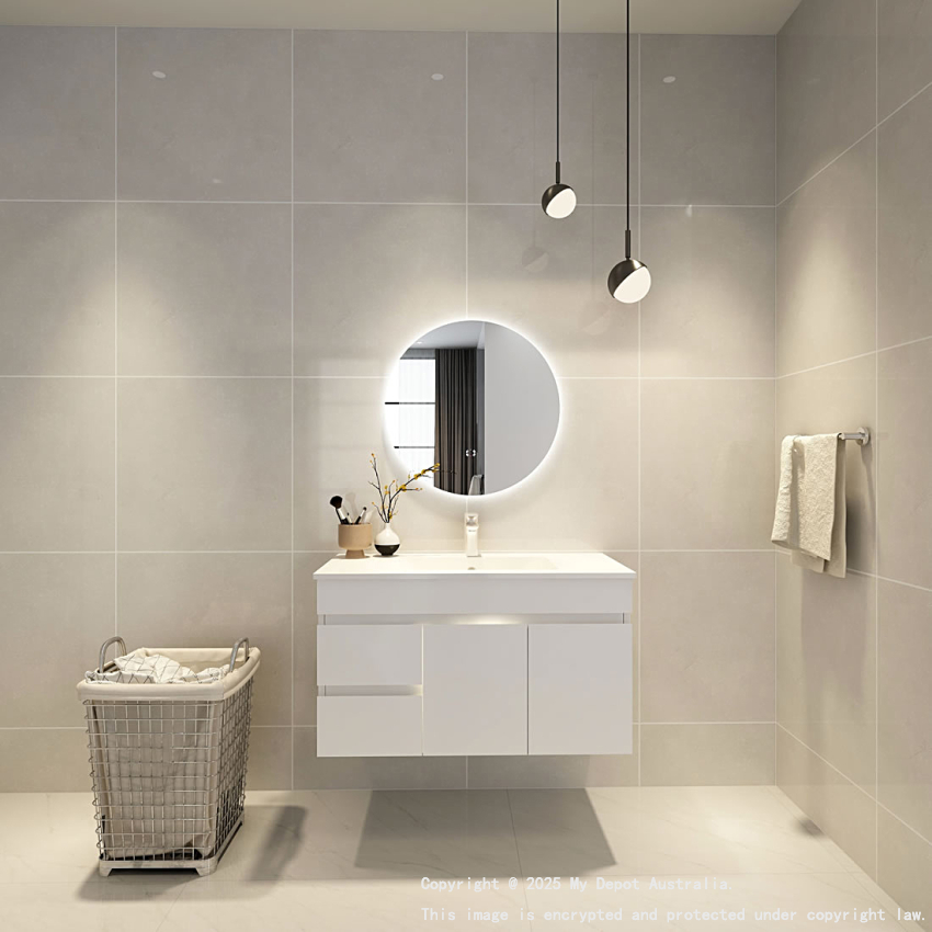 Certified Refurbished 600mm Round 3 Color Backlit Bathroom LED Mirror