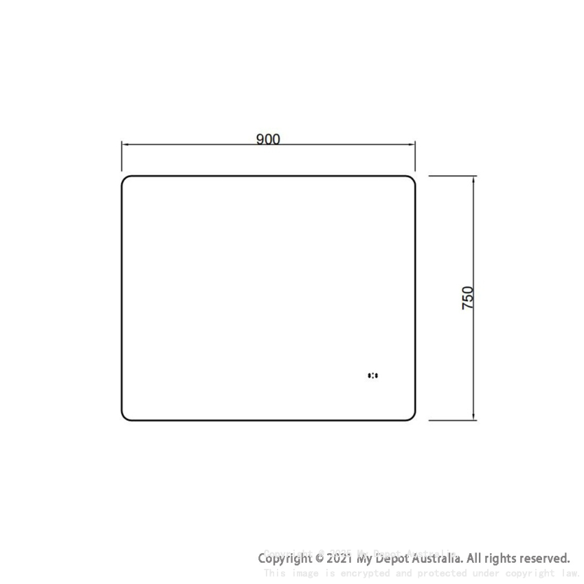 900mm Curved Rim Rectangle 3 Color Backlit Bathroom LED Mirror(Touchless Sensor Switch)