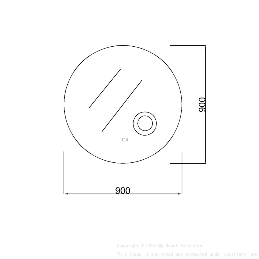 900mm Round Three Color Frameless Backlit Touchless Bathroom LED Mirror