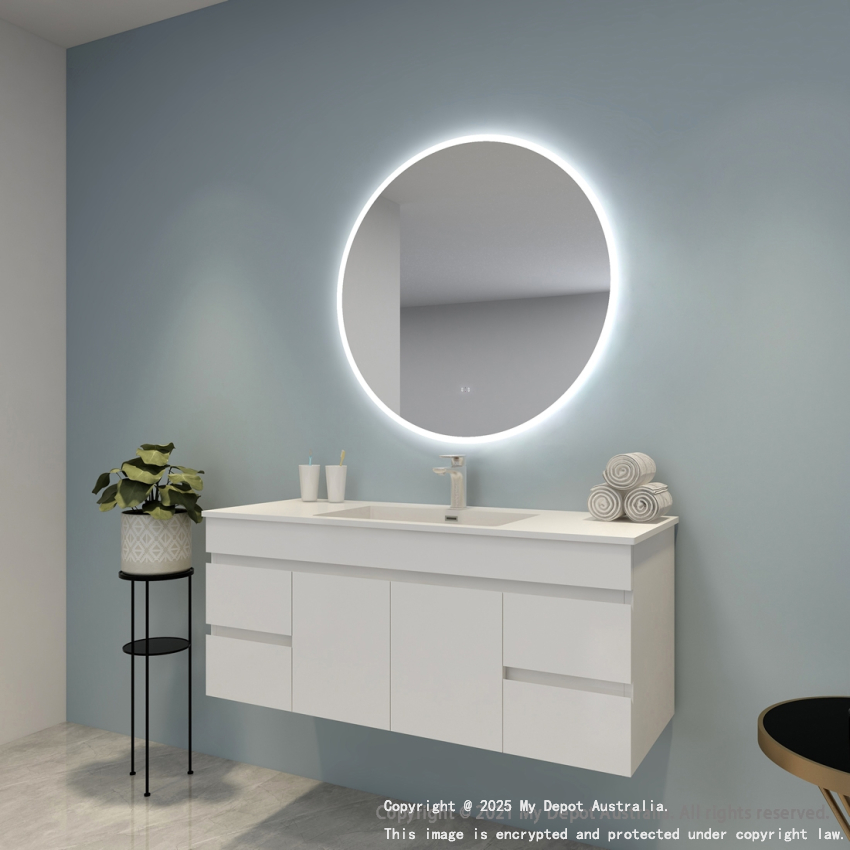 900mm Round 3 Color Frontlit Bathroom Bathroom LED Mirror(Touchless Sensor Switch)
