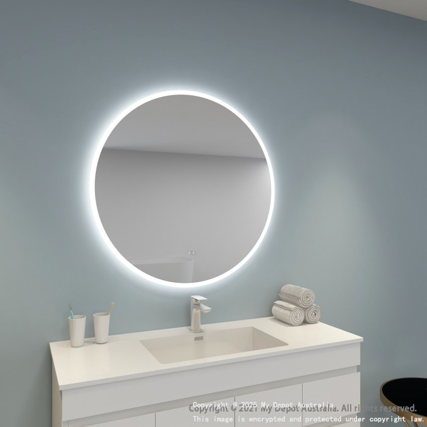 900mm Round 3 Color Frontlit Bathroom Bathroom LED Mirror(Touchless Sensor Switch)