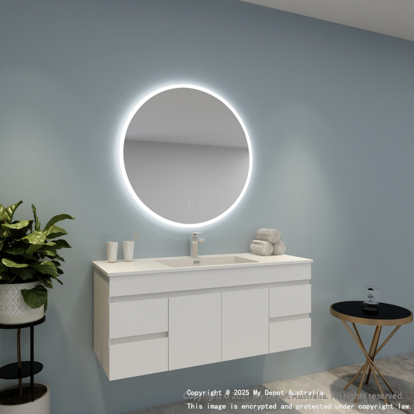 900mm Round 3 Color Frontlit Bathroom Bathroom LED Mirror(Touchless Sensor Switch)