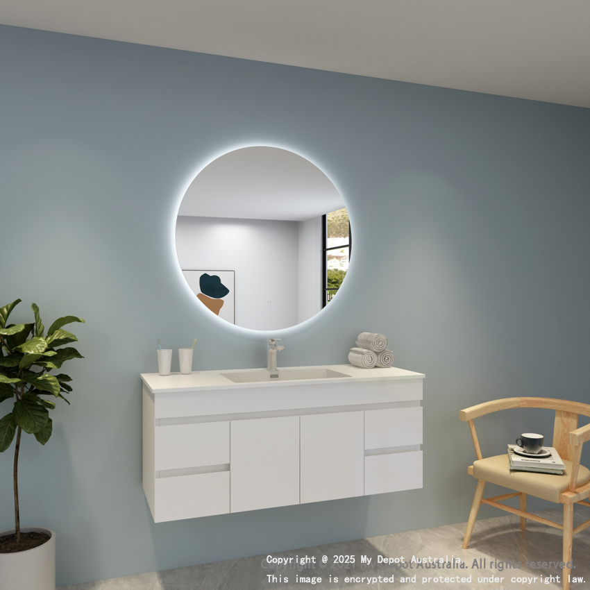 900mm Round 3 Color Backlit Bathroom LED Mirror(Touchless Sensor Switch)