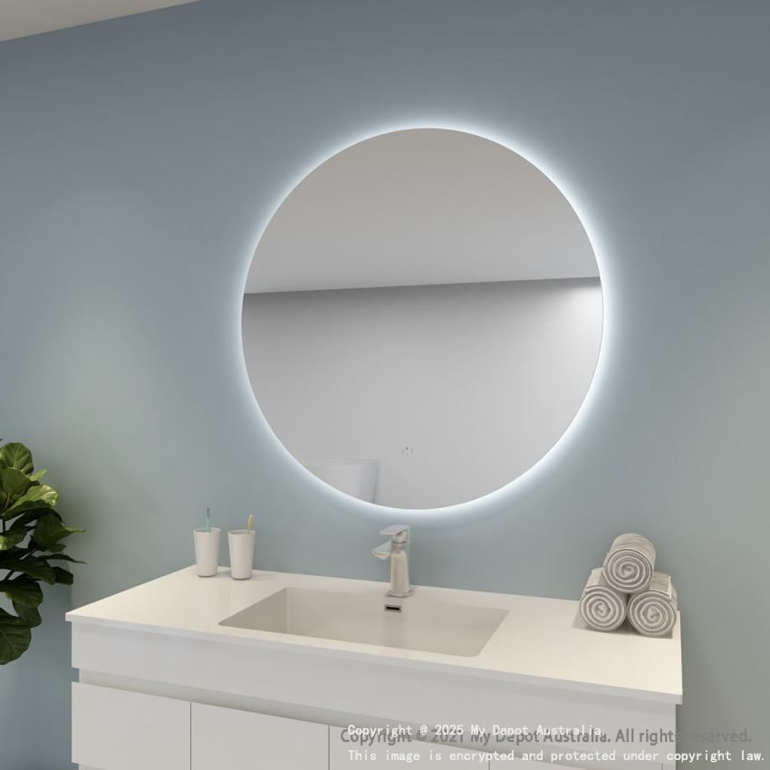 900mm Round 3 Color Backlit Bathroom LED Mirror(Touchless Sensor Switch)