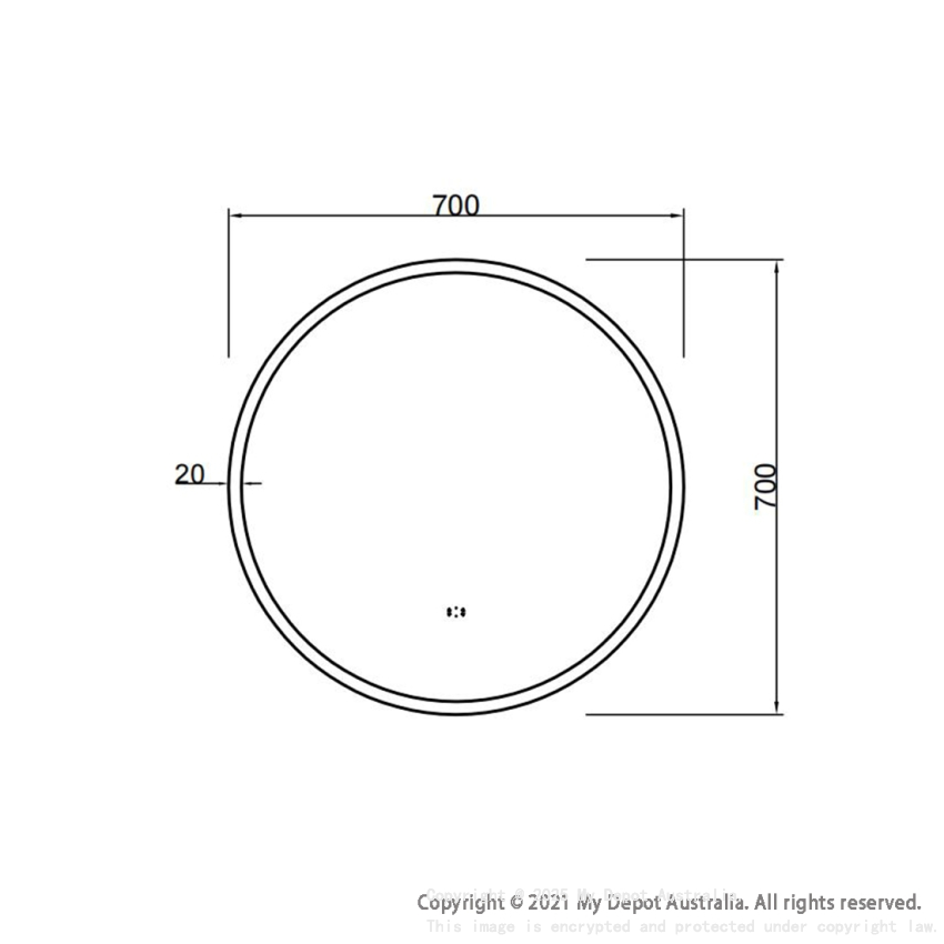 700mm Round 3 Color Frontlit Bathroom LED Mirror(Touchless Sensor Switch)