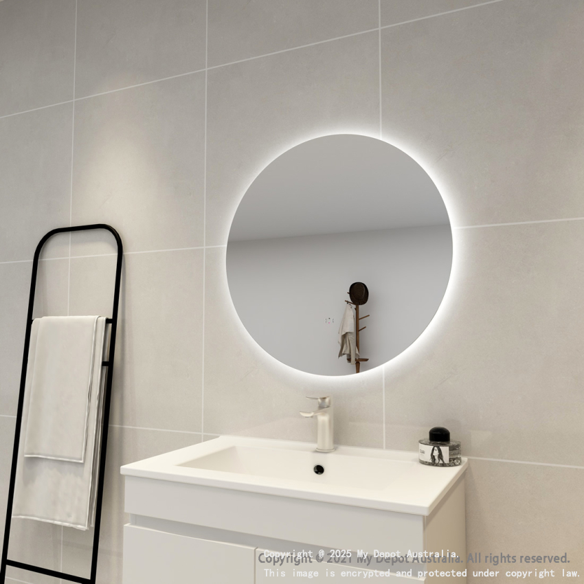 Certified Refurbished 700mm Round 3 Color Backlit Bathroom LED Mirror