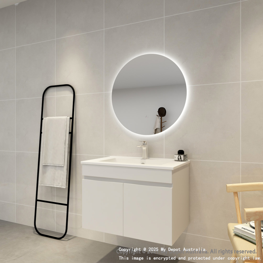 700mm Round 3 Color Backlit Bathroom LED Mirror(Touchless Sensor Switch)