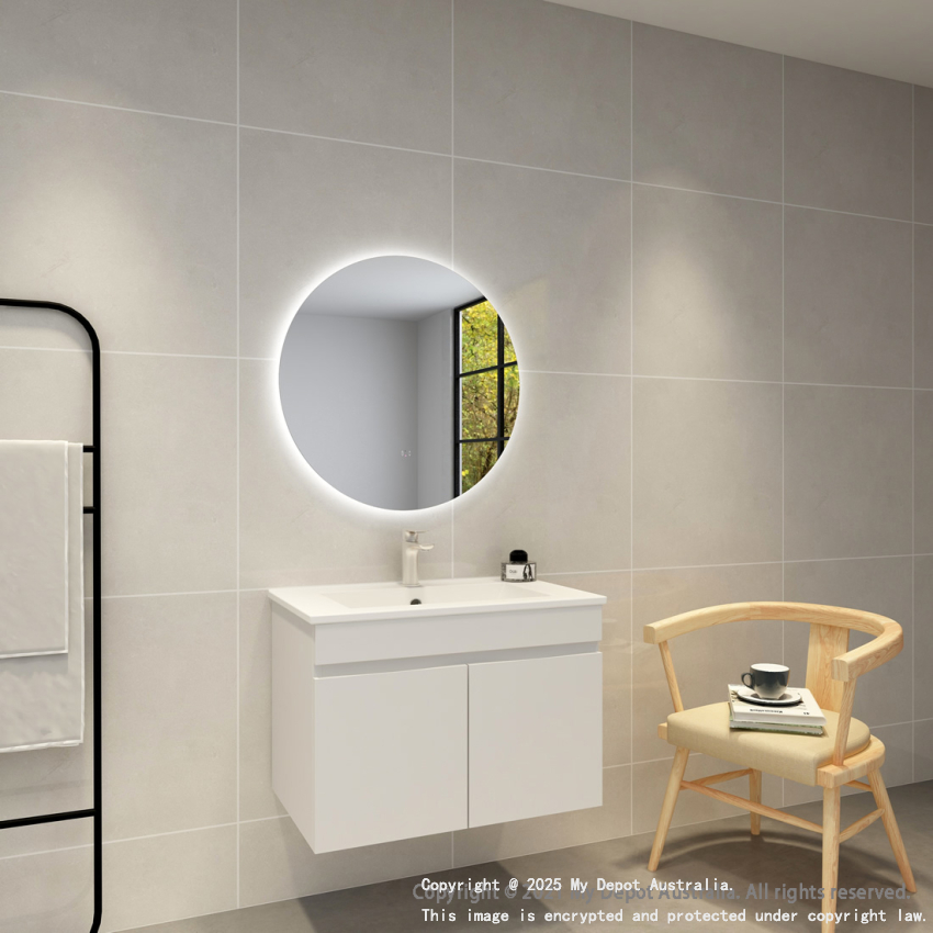 Certified Refurbished 700mm Round 3 Color Backlit Bathroom LED Mirror