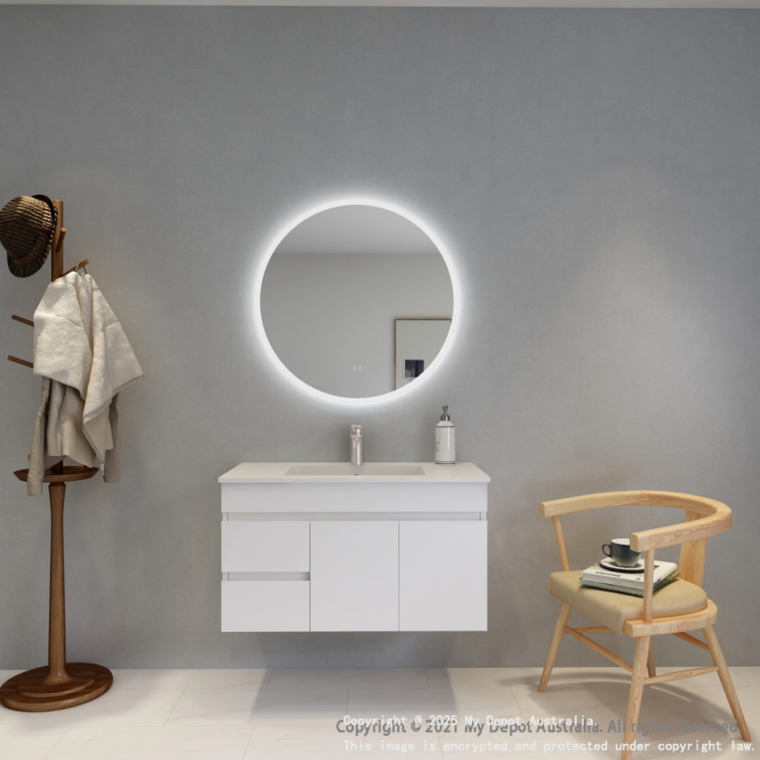 800mm Round 3 Color Frontlit Bathroom LED Mirror(Touchless Sensor Switch)