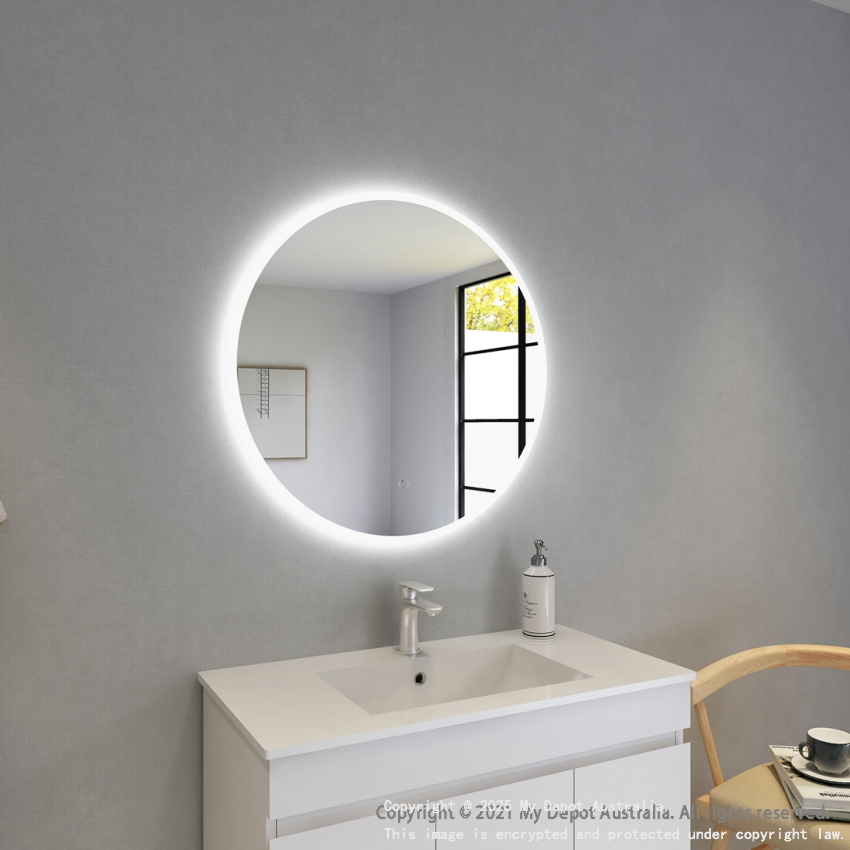 800mm Round 3 Color Frontlit Bathroom LED Mirror(Touchless Sensor Switch)