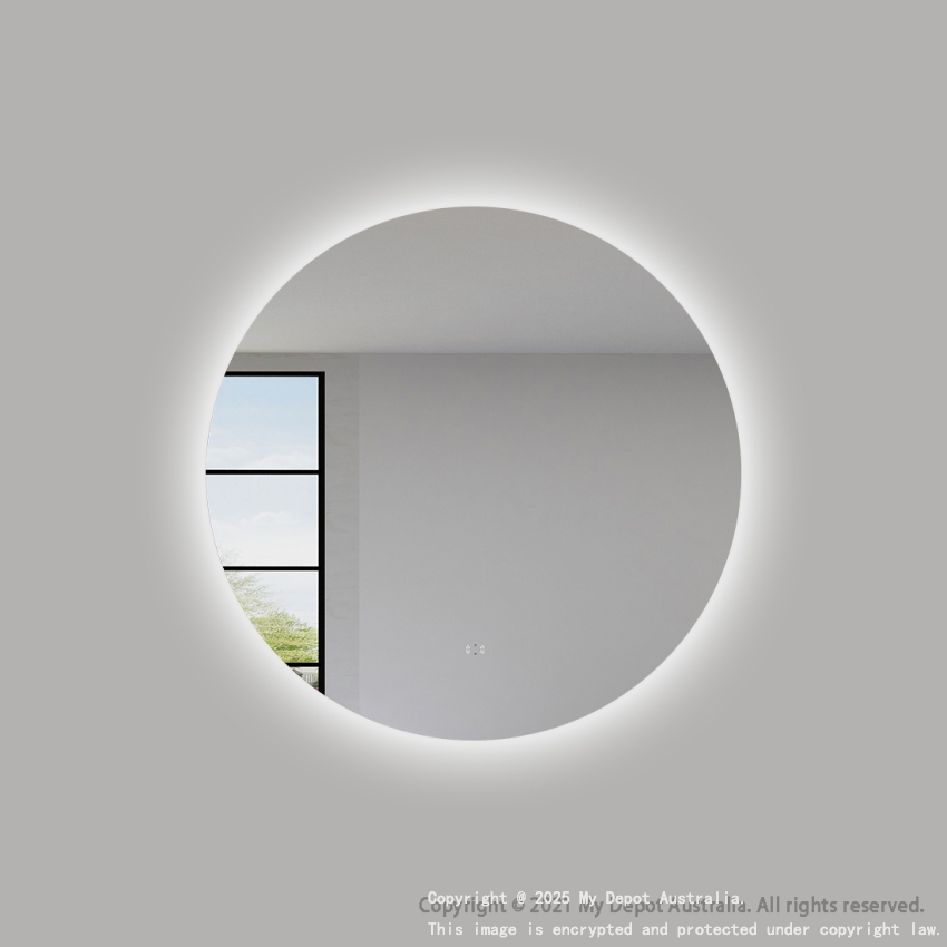 800mm Round 3 Color Backlit Bathroom LED Mirror(Touchless Sensor Switch)