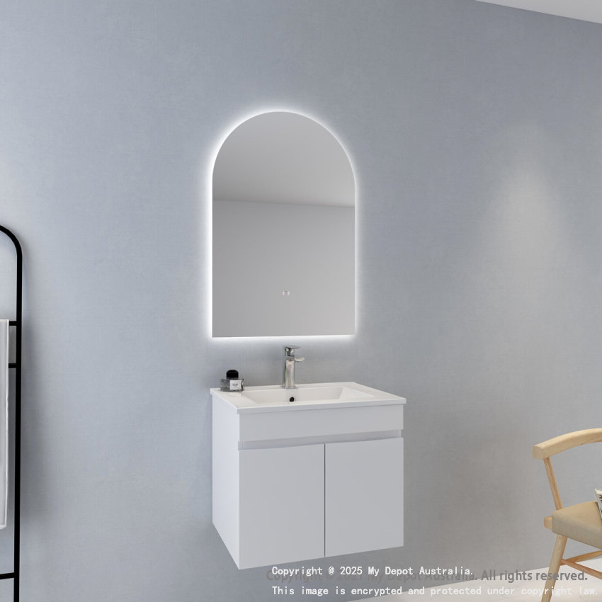 Certified Refurbished 600x900mm Alice Arch 3 Color Backlit LED Mirror Makeup Mirror