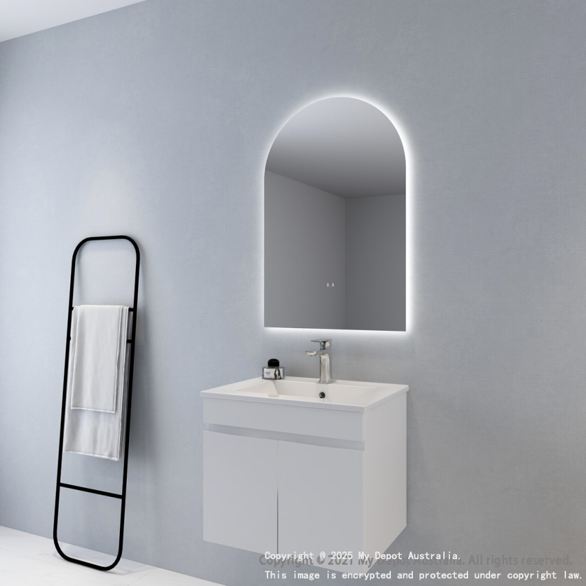 Certified Refurbished 600x900mm Alice Arch 3 Color Backlit LED Mirror Makeup Mirror