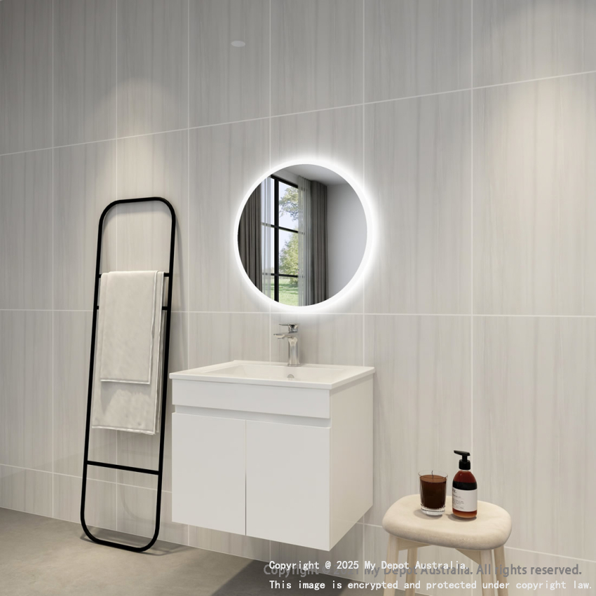 600mm Round 3 Color Frontlit Bathroom LED Mirror(Touchless Sensor Switch)