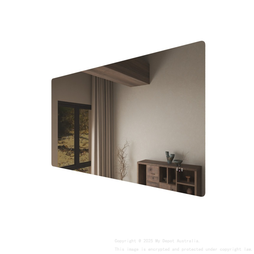 1500mm Curved Rim Rectangle 3 Color Backlit LED Mirror