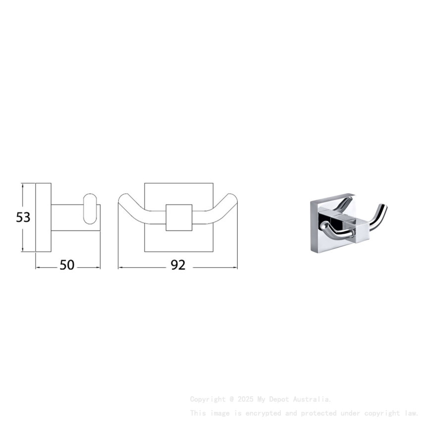 Sara Robe Hook Chrome