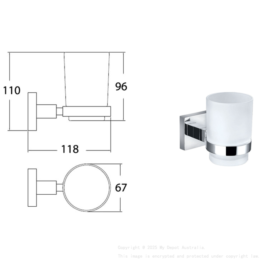 Sara Tumbler Holder Chrome