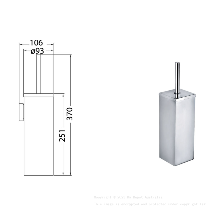 Sara Deluxe Toilet Brush Chrome