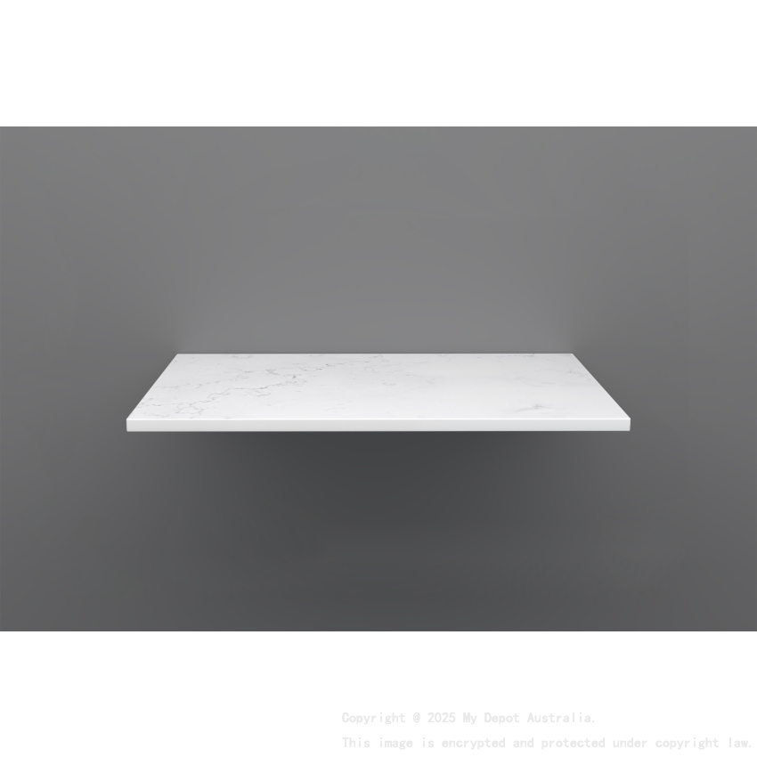 750mm Quartz Stone Top Gloss White Marble Look Silica-Free Caesarstone Benchtop
