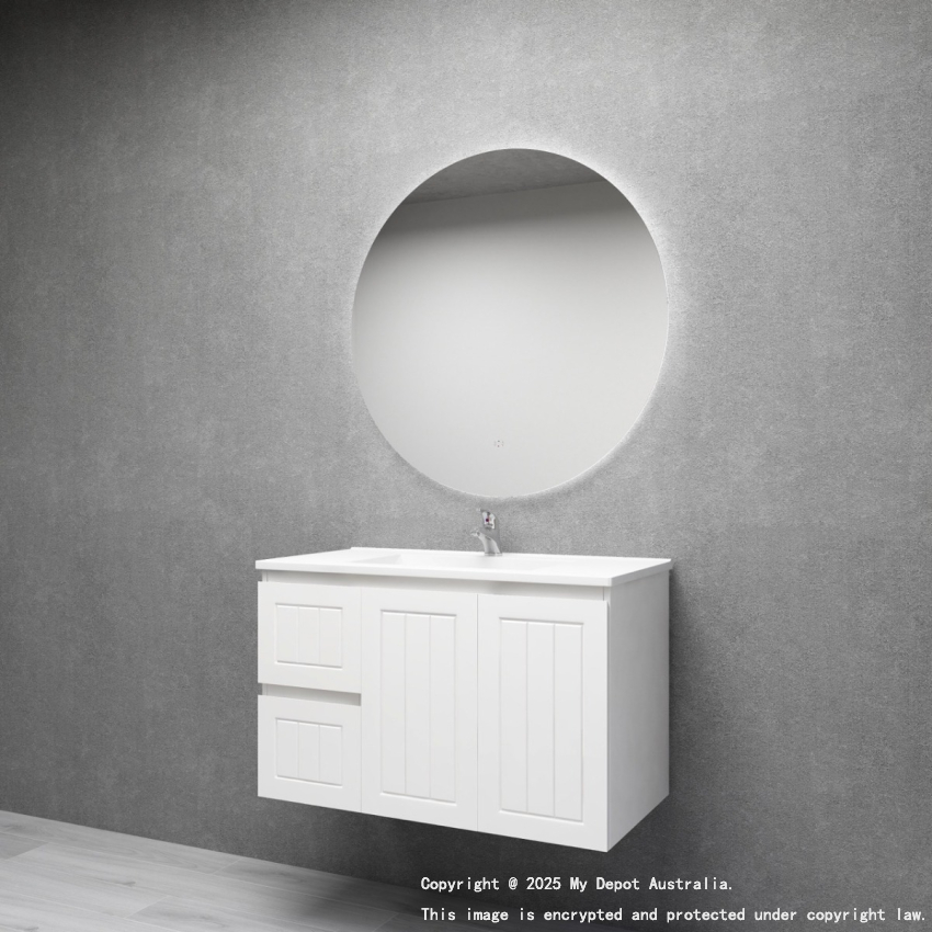 900MM Amber Matte White 2PAC MDF 2L/DW 2R/DR Wall Hung Cabinet Only