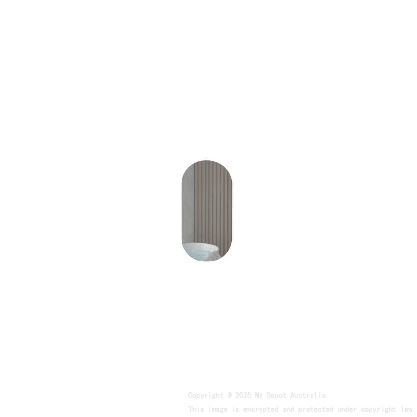 450x900mm Oval Matte White Mirror Cabinet MDF 1/DR Shaving Cabinet