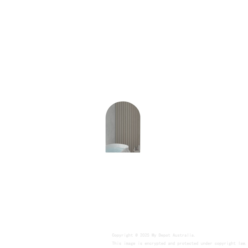 600x900mm Arched Matte Black MDF 1/DR Shaving Cabinet