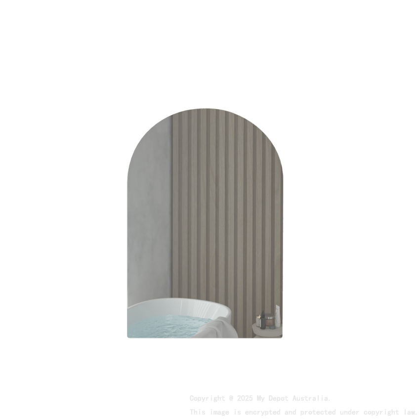 600x900mm Arched Matte White 2PAC MDF 1 Right Hand Side Hinged Door Shaving Cabinet