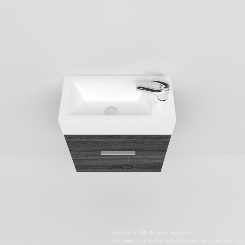 500mm Dark Grey MDF Bathroom Vanity Single Door Wall Hung Cabinet Only 