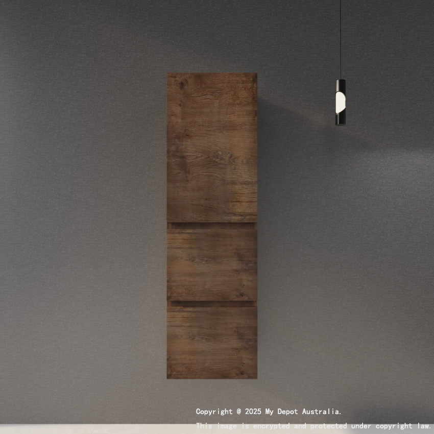 1350mm Dark Oak TT MDF 2 Drawers Single Door Tall Boy