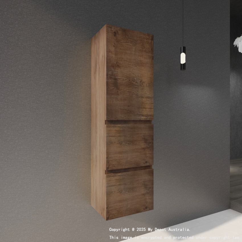 1350mm Dark Oak TT MDF 2 Drawers Single Door Tall Boy