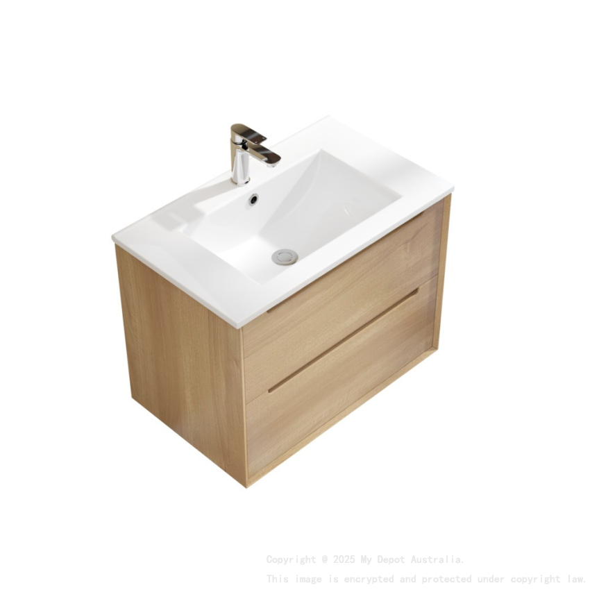 740x460x550mm Bell Collection Natural Oak 2/DW Wall Hung Vanity