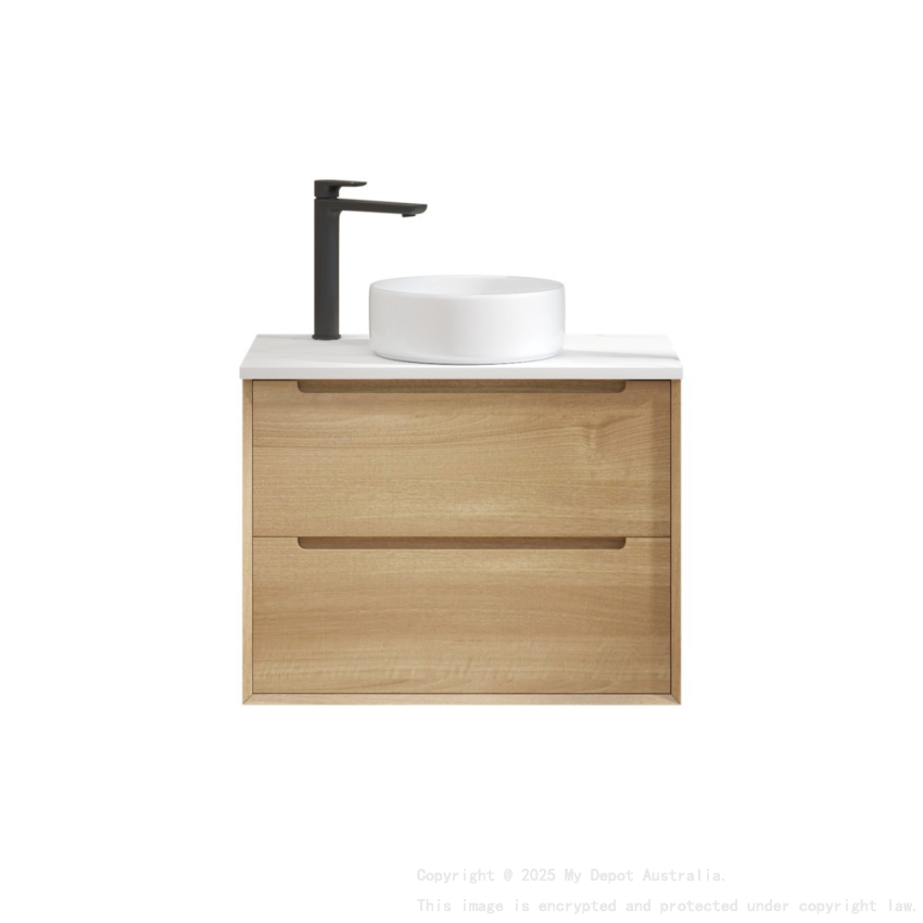 740x460x550mm Bell Collection Natural Oak 2/DW Wall Hung Vanity