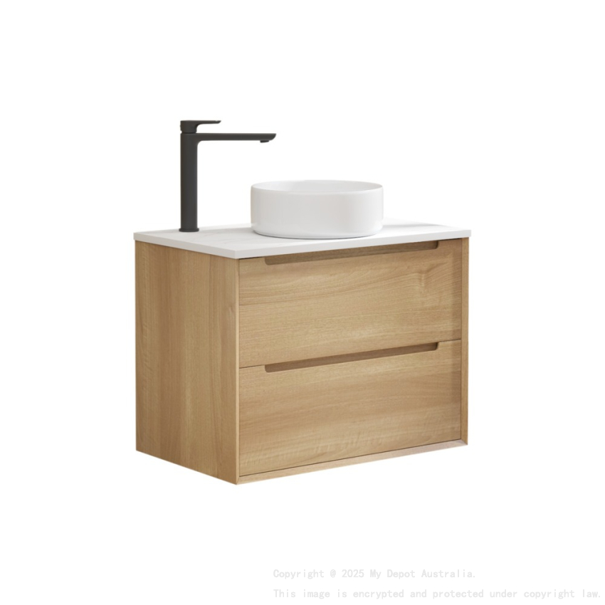 740x460x550mm Bell Collection Natural Oak 2/DW Wall Hung Vanity