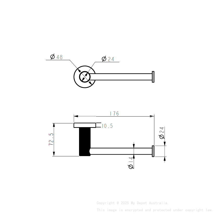 Linie Paper Holder Matt Black