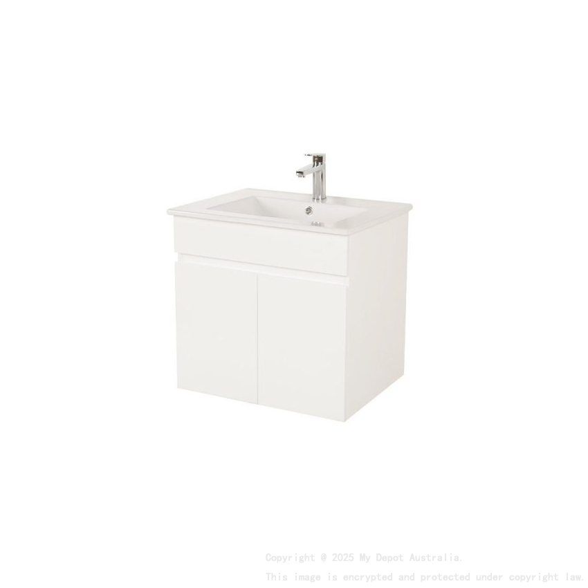 600*450*560mm Wall Hung Gloss White PVC Vanity  With Ceramic  Top  Cabinet Only